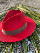 Load image into Gallery viewer, Red Fedora small brim