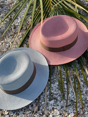 Baby Blue Cilindro Straw Hat