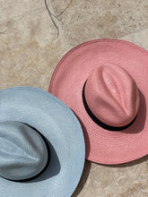 Load image into Gallery viewer, Baby Blue Fedora with wide brim