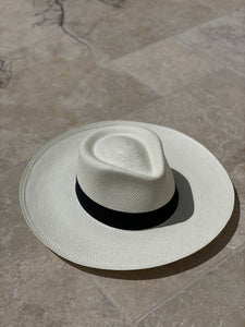 Diamante Wide Brim - Ivory with Cappuccino Band
